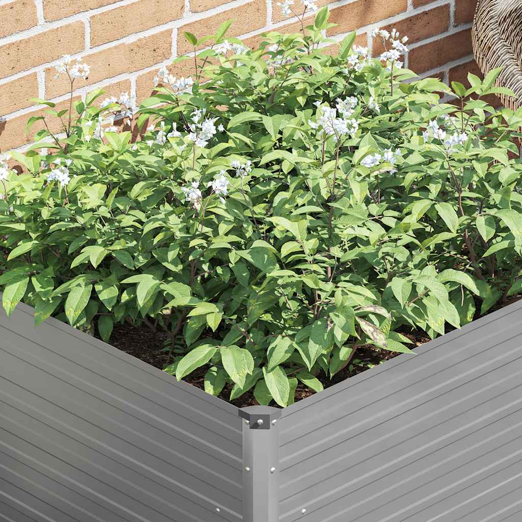 vidaXL Raised Garden Bed 100x100x77 cm Galvanised Steel Grey