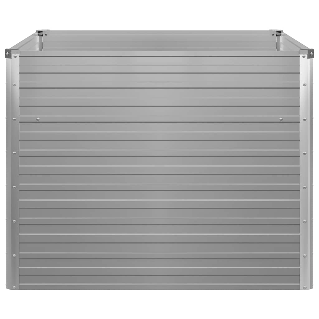 vidaXL Raised Garden Bed 100x100x77 cm Galvanised Steel Grey