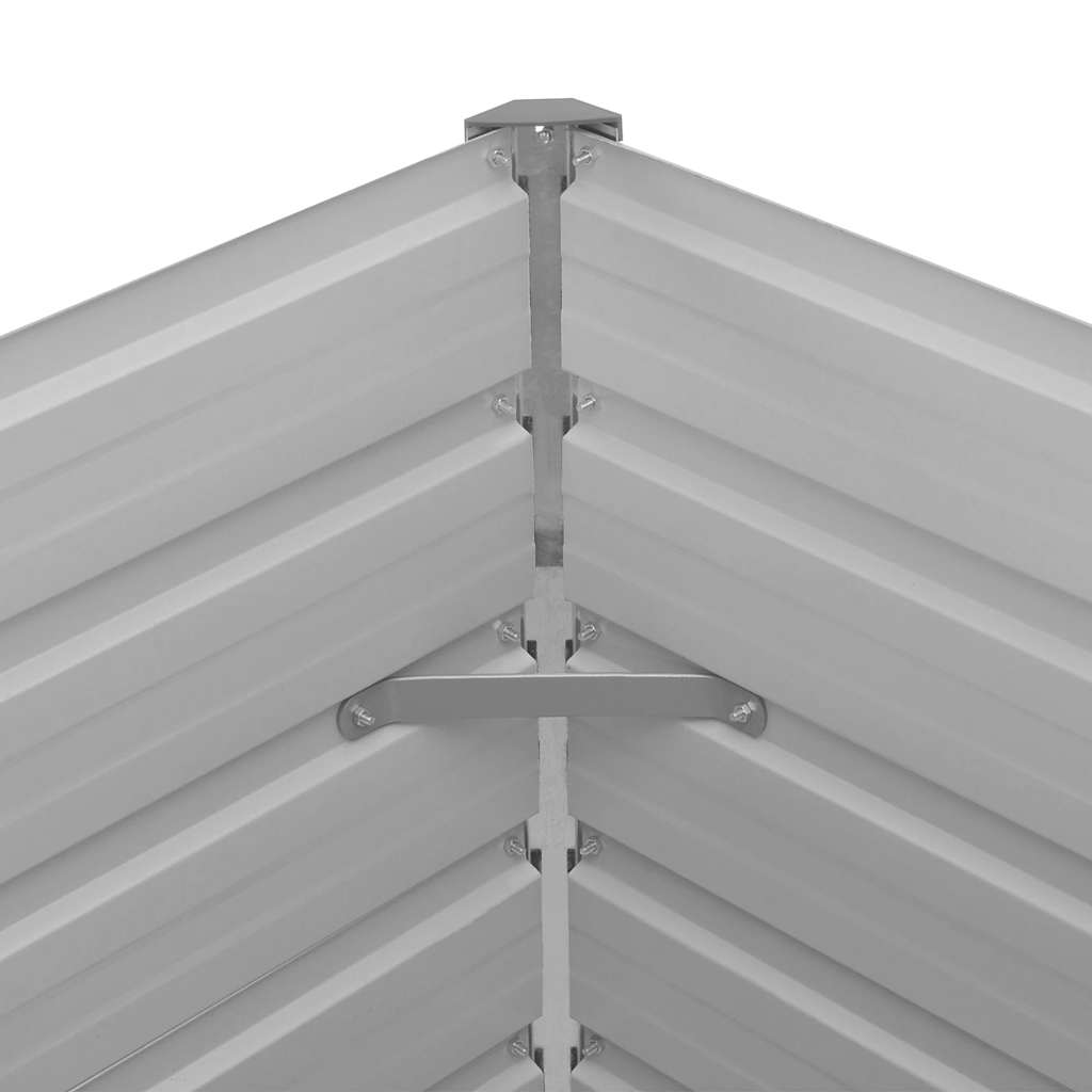 vidaXL Raised Garden Bed 100x100x77 cm Galvanised Steel Grey