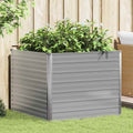 vidaXL Raised Garden Bed 100x100x77 cm Galvanised Steel Grey