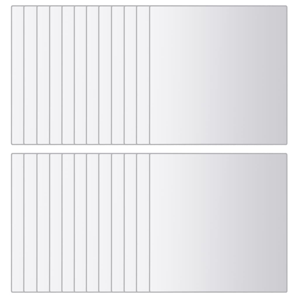 vidaXL 24 pcs Mirror Tiles Square Glass