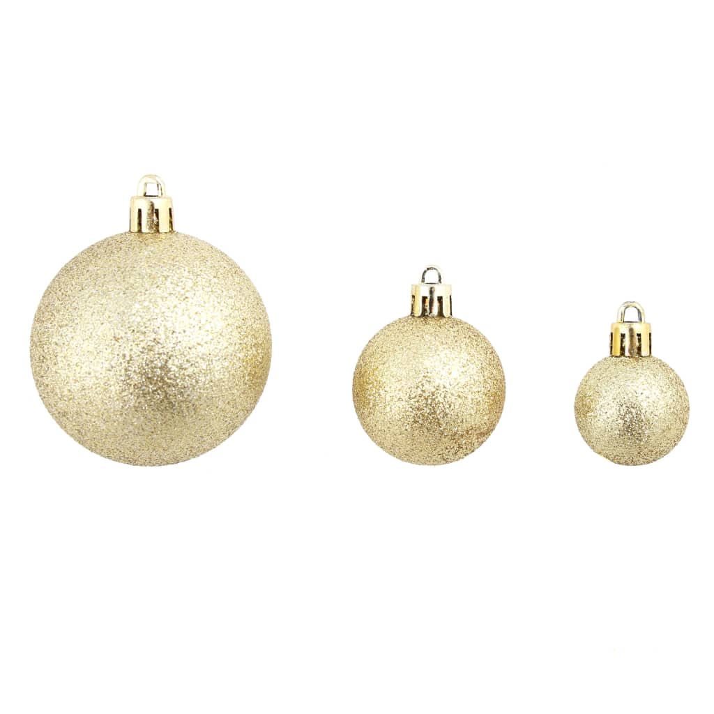 vidaXL 100 Piece Christmas Ball Set 3/4/6 cm Gold