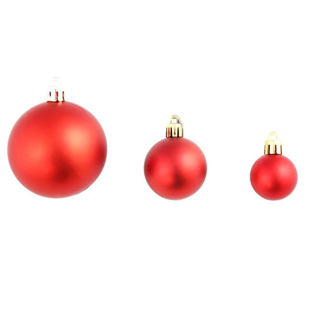 vidaXL 100 Piece Christmas Ball Set 3/4/6 cm Red