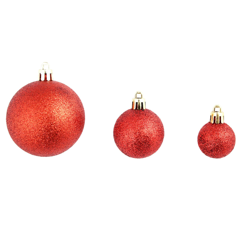 vidaXL 100 Piece Christmas Ball Set 3/4/6 cm Red