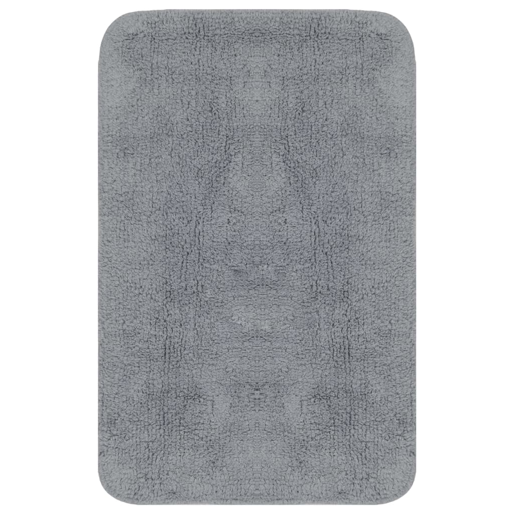 vidaXL Bathroom Mat Set 2 Pieces Fabric Grey