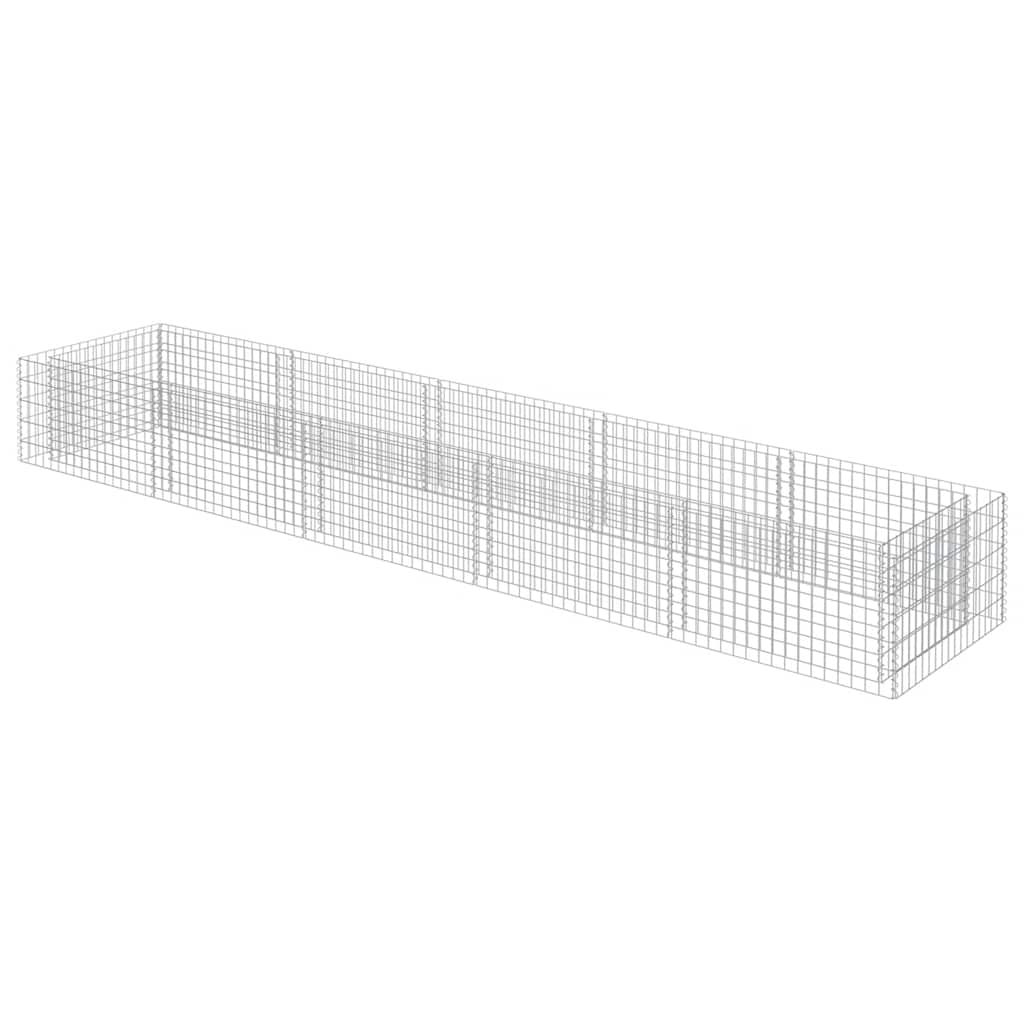vidaXL Gabion Raised Bed Galvanised Steel 450x90x50 cm