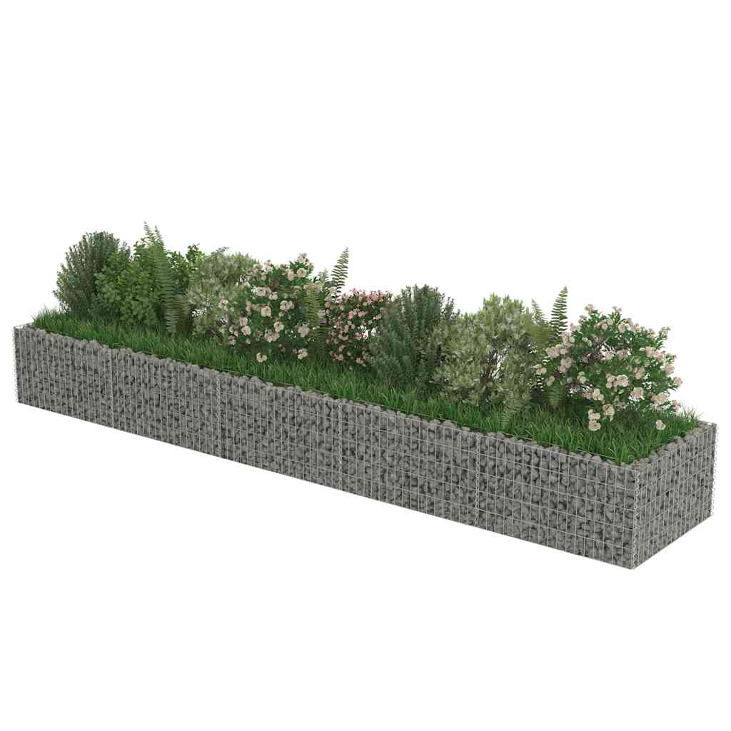 vidaXL Gabion Raised Bed Galvanised Steel 450x90x50 cm
