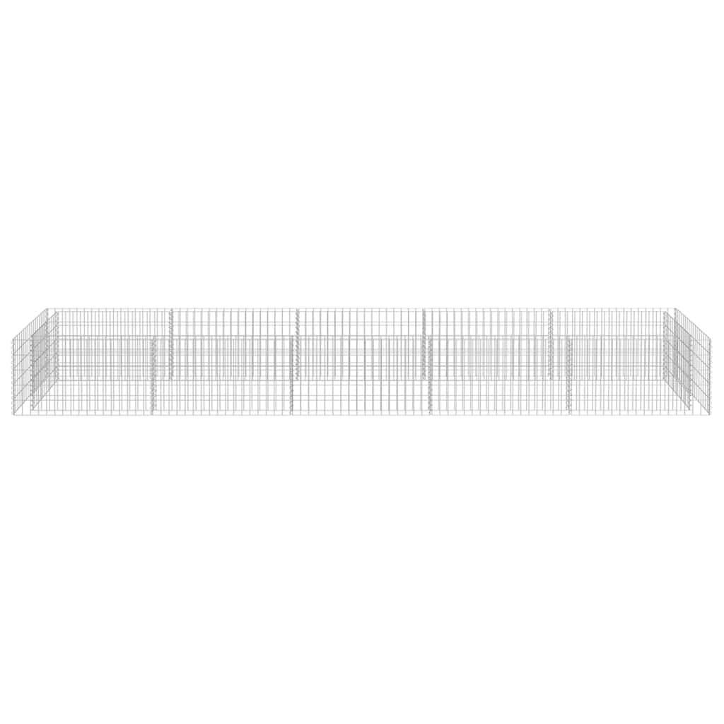 vidaXL Gabion Raised Bed Galvanised Steel 450x90x50 cm