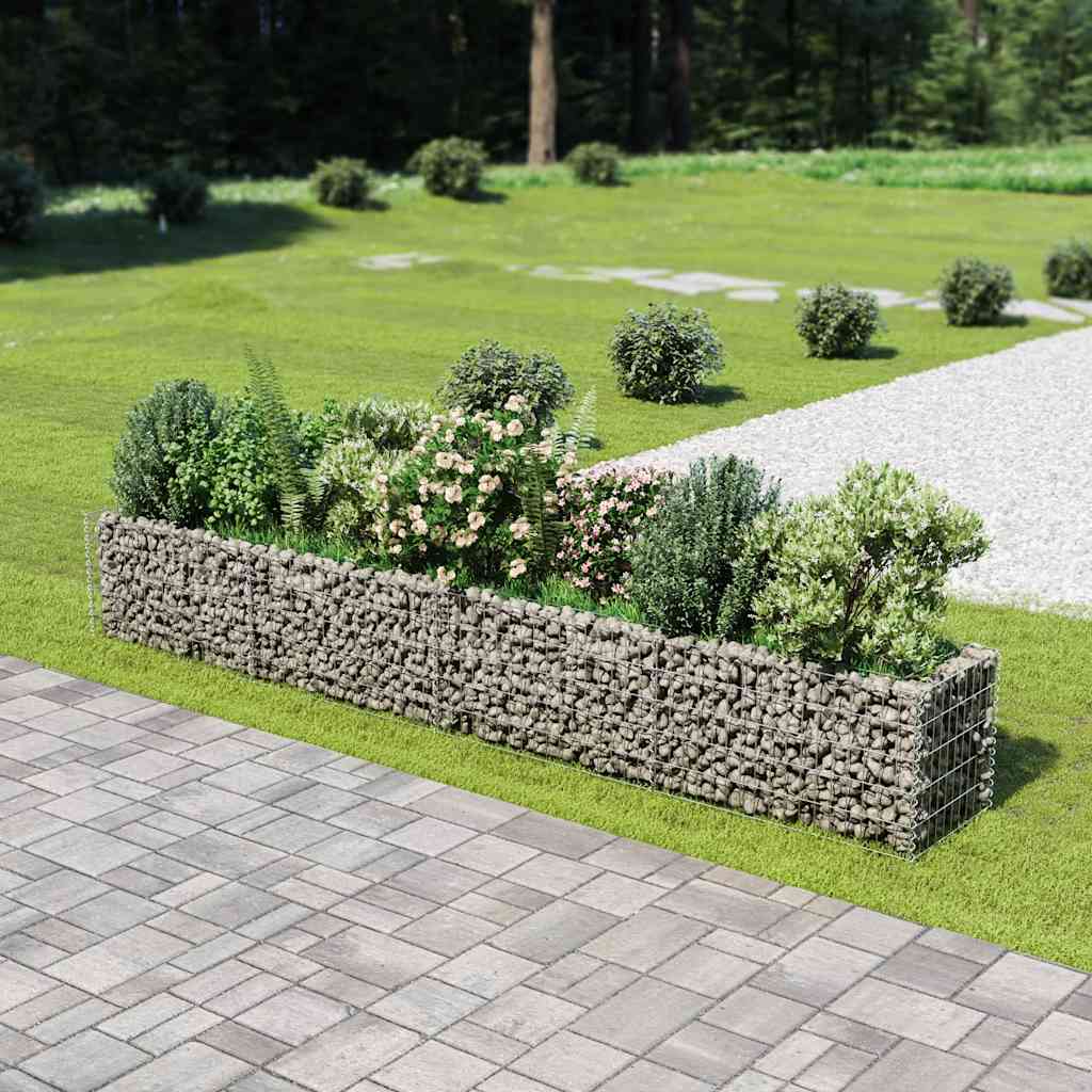 vidaXL Gabion Raised Bed Galvanised Steel 360x50x50 cm