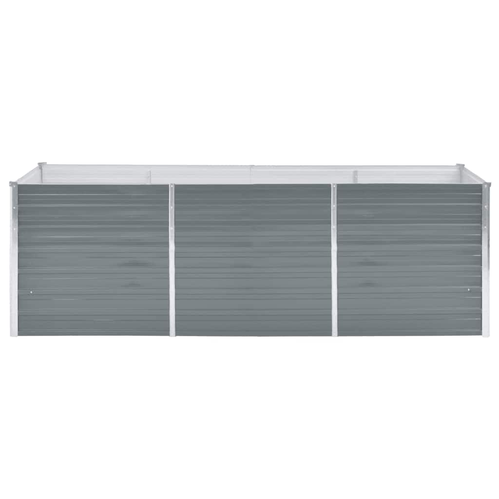 vidaXL Garden Raised Bed Galvanised Steel 240x80x77 cm Grey