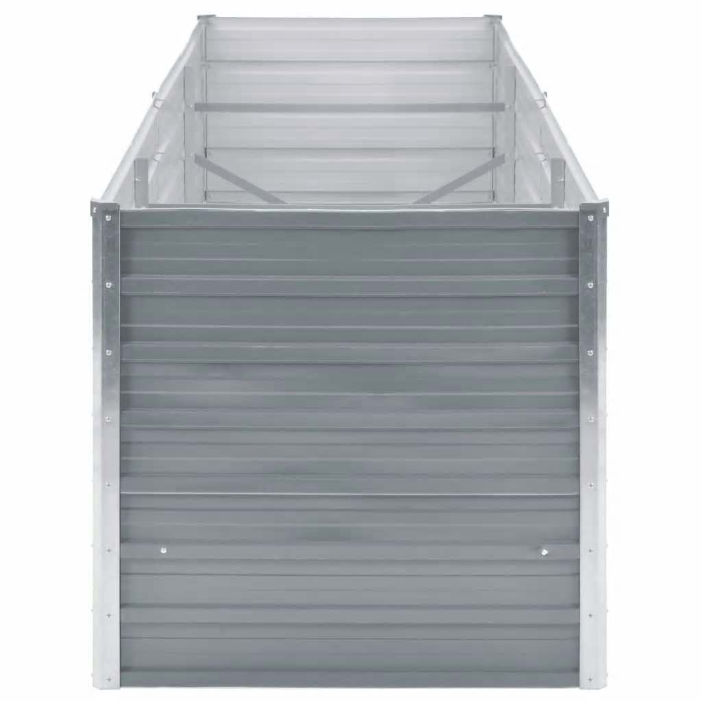 vidaXL Garden Raised Bed Galvanised Steel 240x80x77 cm Grey