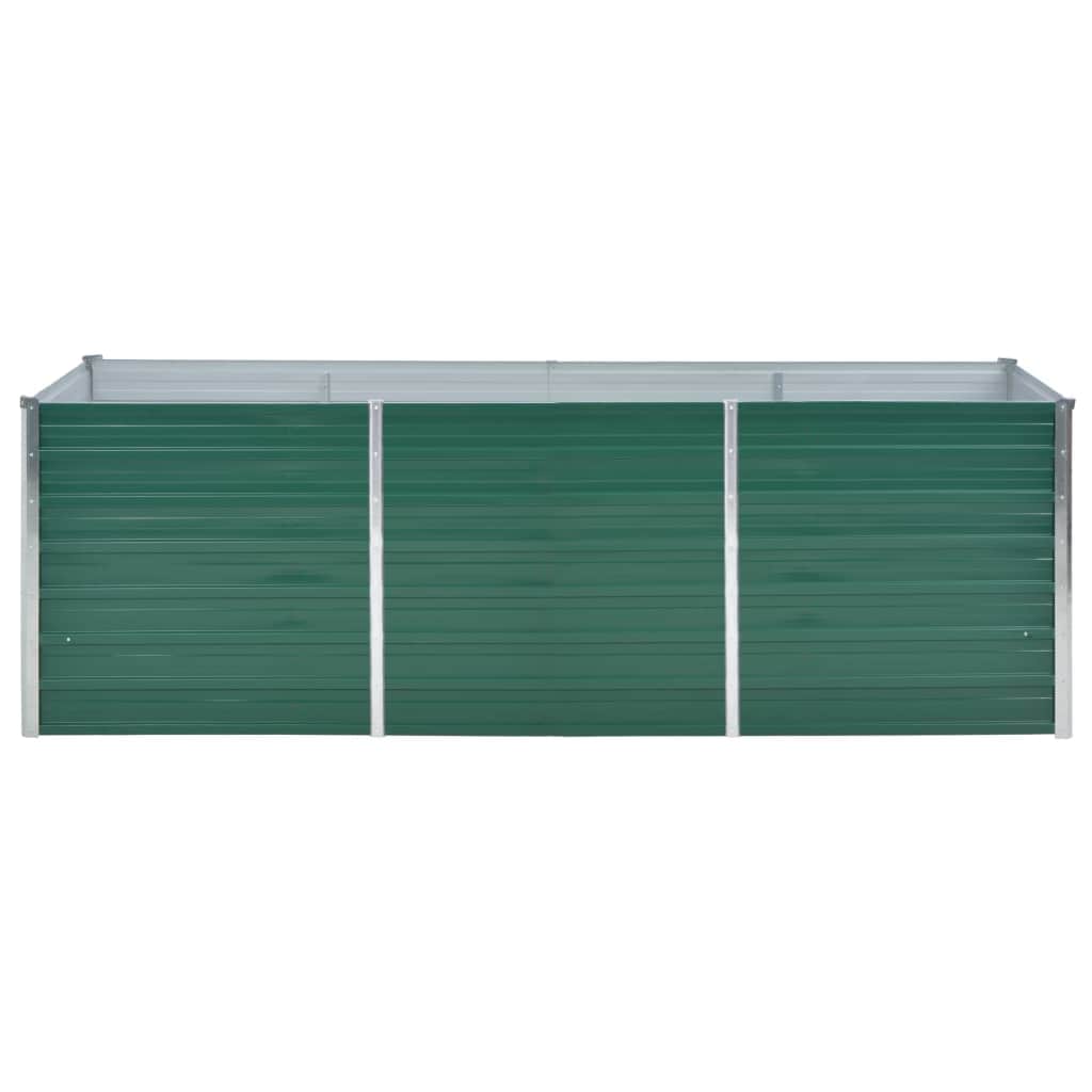vidaXL Garden Raised Bed Galvanised Steel 240x80x77 cm Green