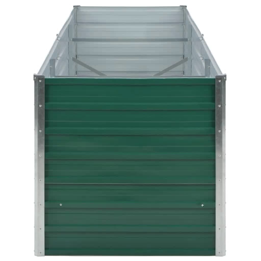 vidaXL Garden Raised Bed Galvanised Steel 240x80x77 cm Green