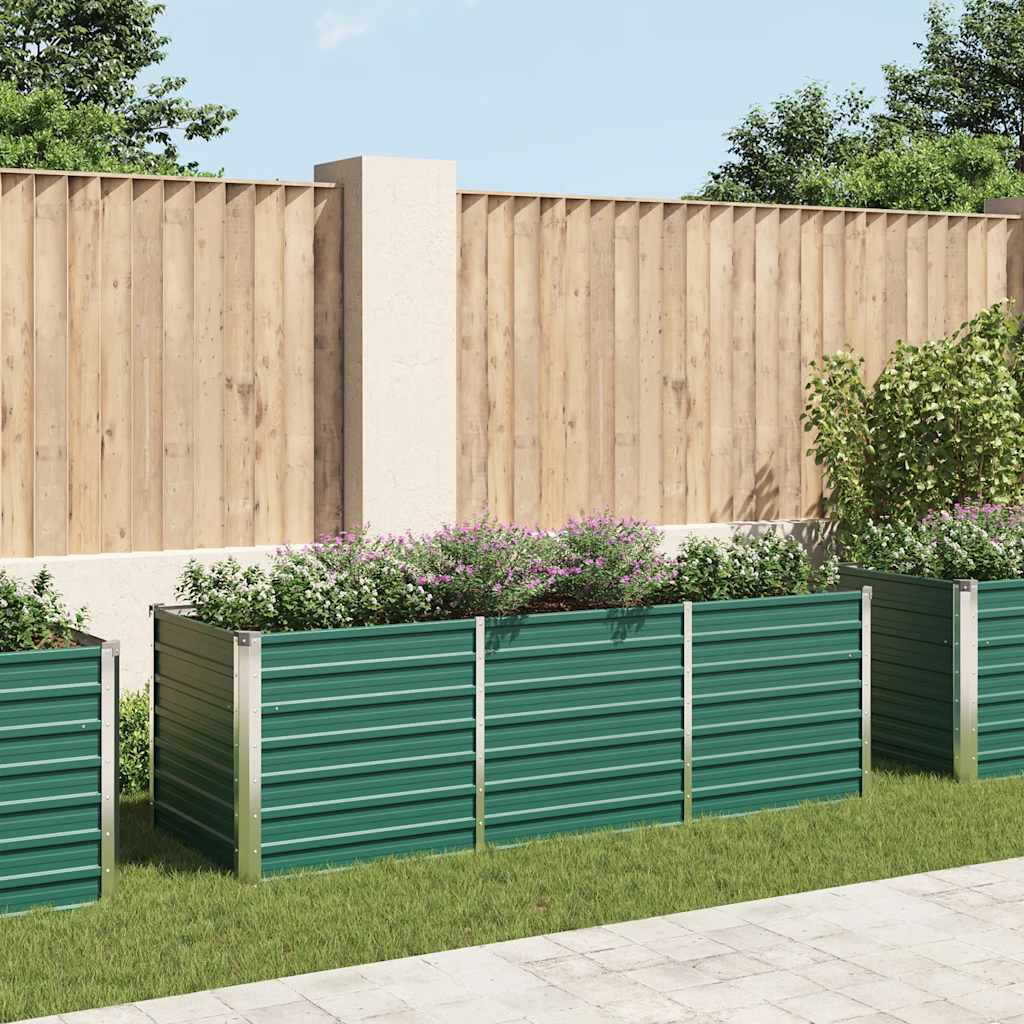vidaXL Garden Raised Bed Galvanised Steel 240x80x77 cm Green