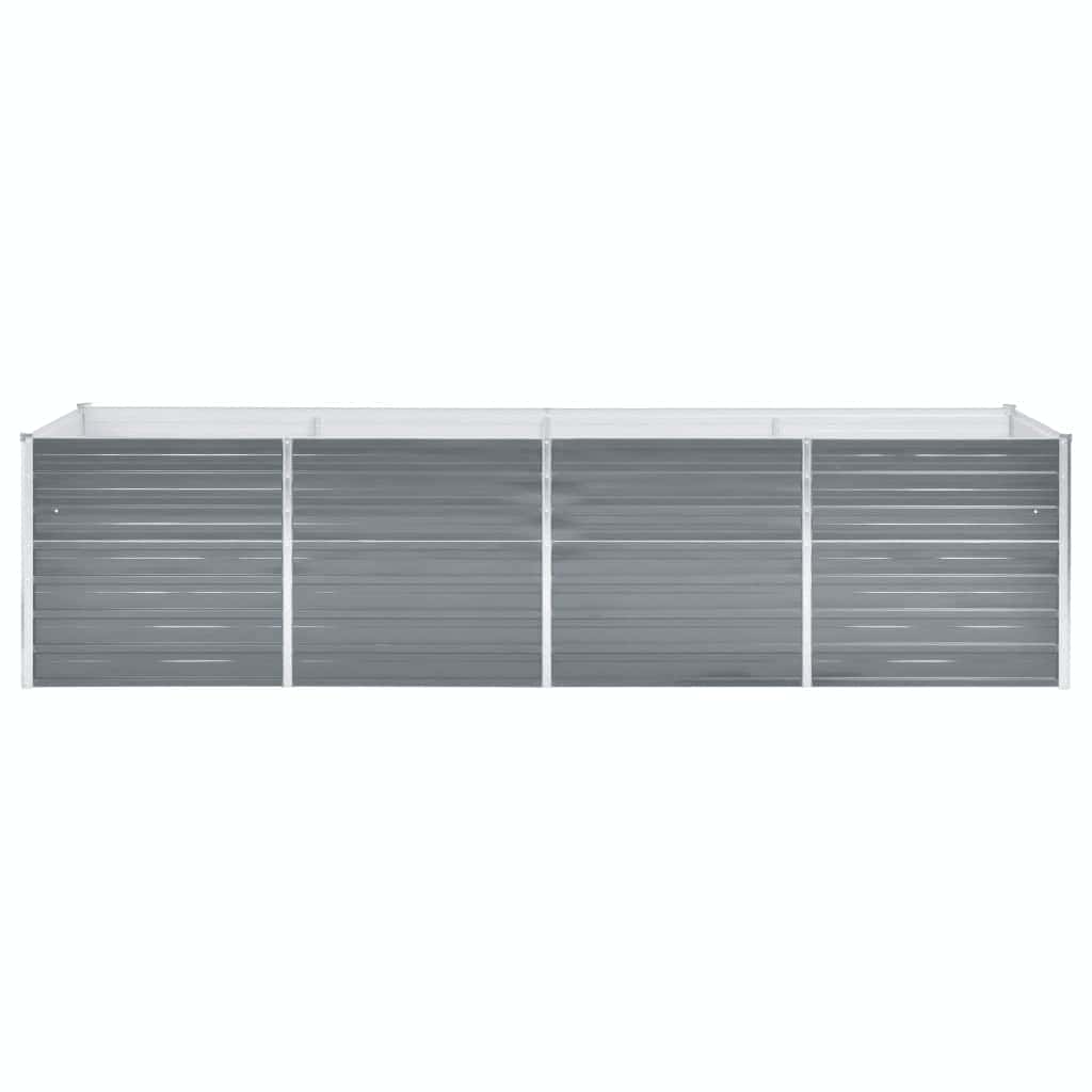 vidaXL Garden Raised Bed Galvanised Steel 320x80x77 cm Grey