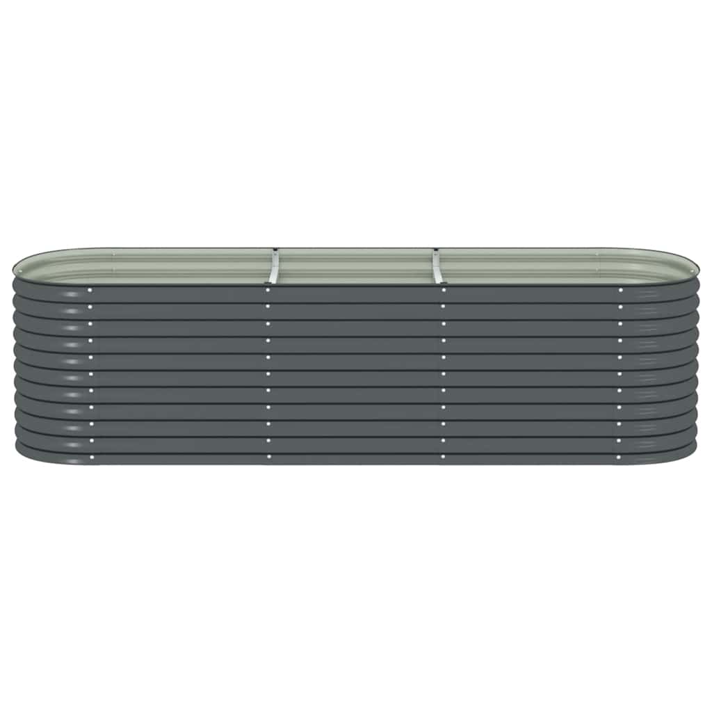 vidaXL Garden Raised Bed 320x80x81 cm Galvanised Steel Grey