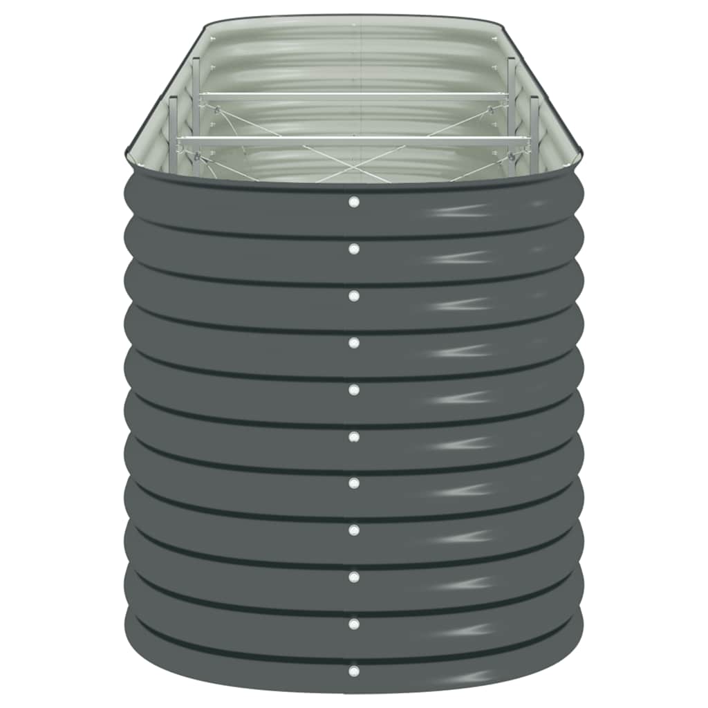 vidaXL Garden Raised Bed 320x80x81 cm Galvanised Steel Grey