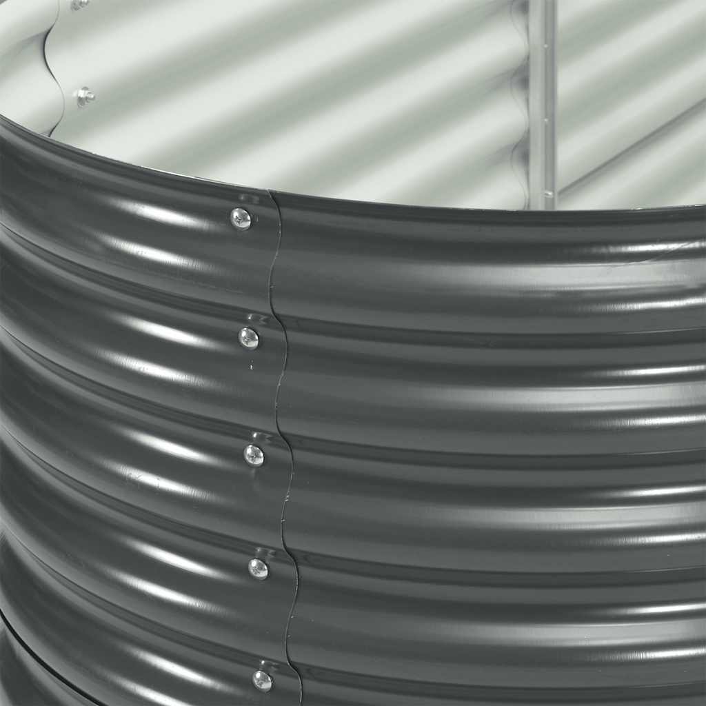 vidaXL Garden Raised Bed 320x80x81 cm Galvanised Steel Grey