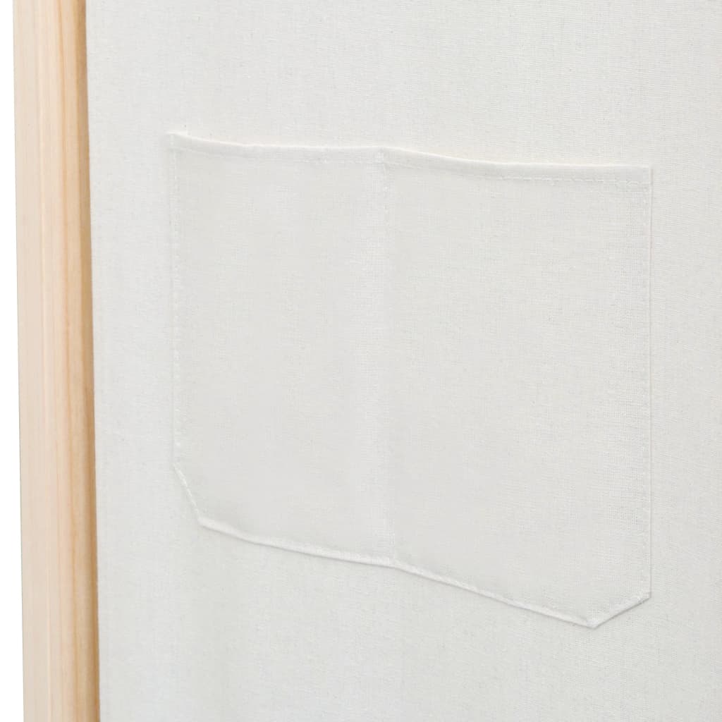 vidaXL 6-Panel Room Divider Cream 240x170x4 cm Fabric