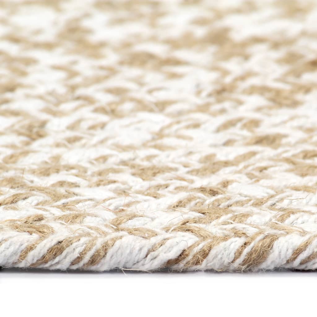 vidaXL Handmade Rug Jute White and Natural 90 cm
