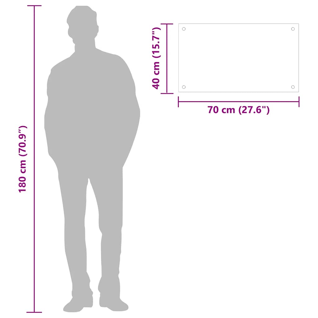 vidaXL Kitchen Backsplash Transparent 70 x 40 cm Tempered Glass