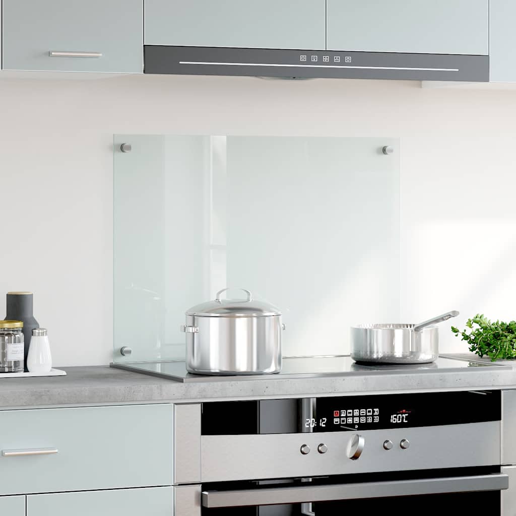 vidaXL Kitchen Backsplash Transparent 70 x 50 cm Tempered Glass