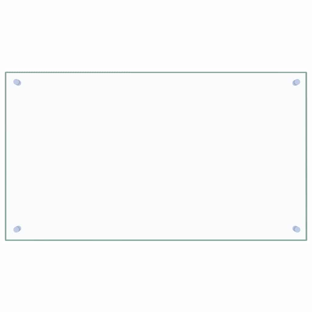 vidaXL Kitchen Backsplash Transparent 90 x 50 cm Tempered Glass