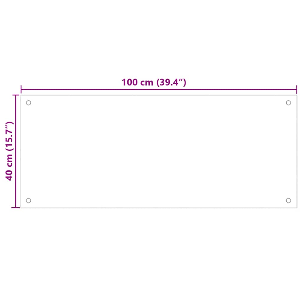 vidaXL Kitchen Backsplash Transparent 100 x 40 cm Tempered Glass