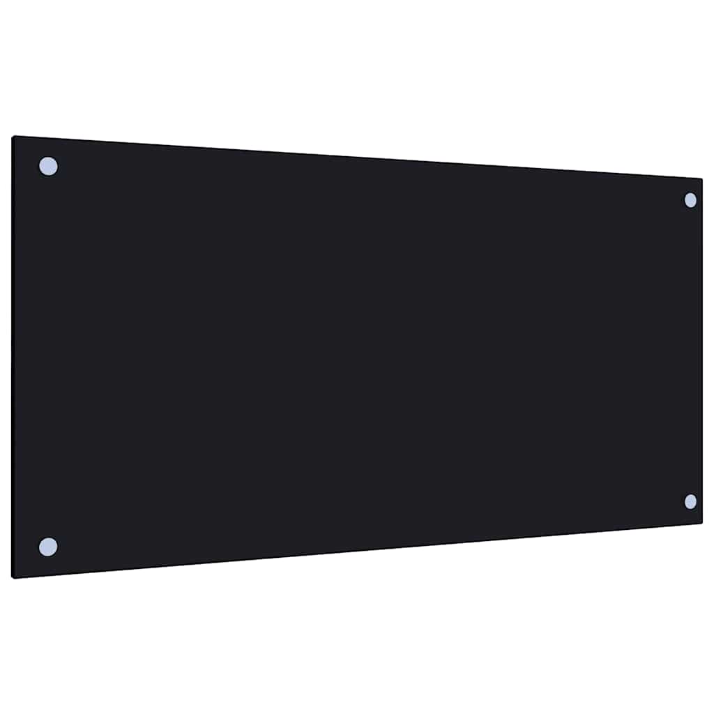 vidaXL Kitchen Backsplash Black 80 x 40 cm Tempered Glass