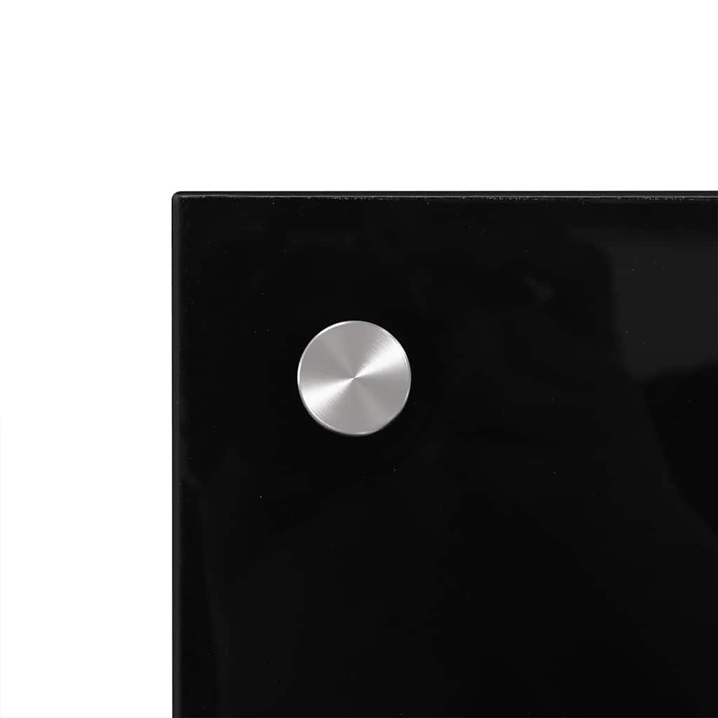 vidaXL Kitchen Backsplash Black 80 x 40 cm Tempered Glass