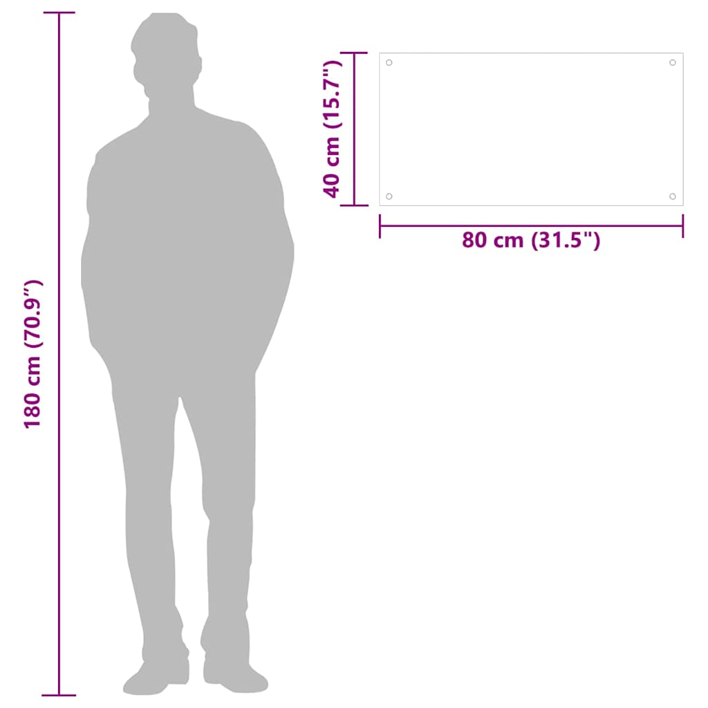 vidaXL Kitchen Backsplash Black 80 x 40 cm Tempered Glass