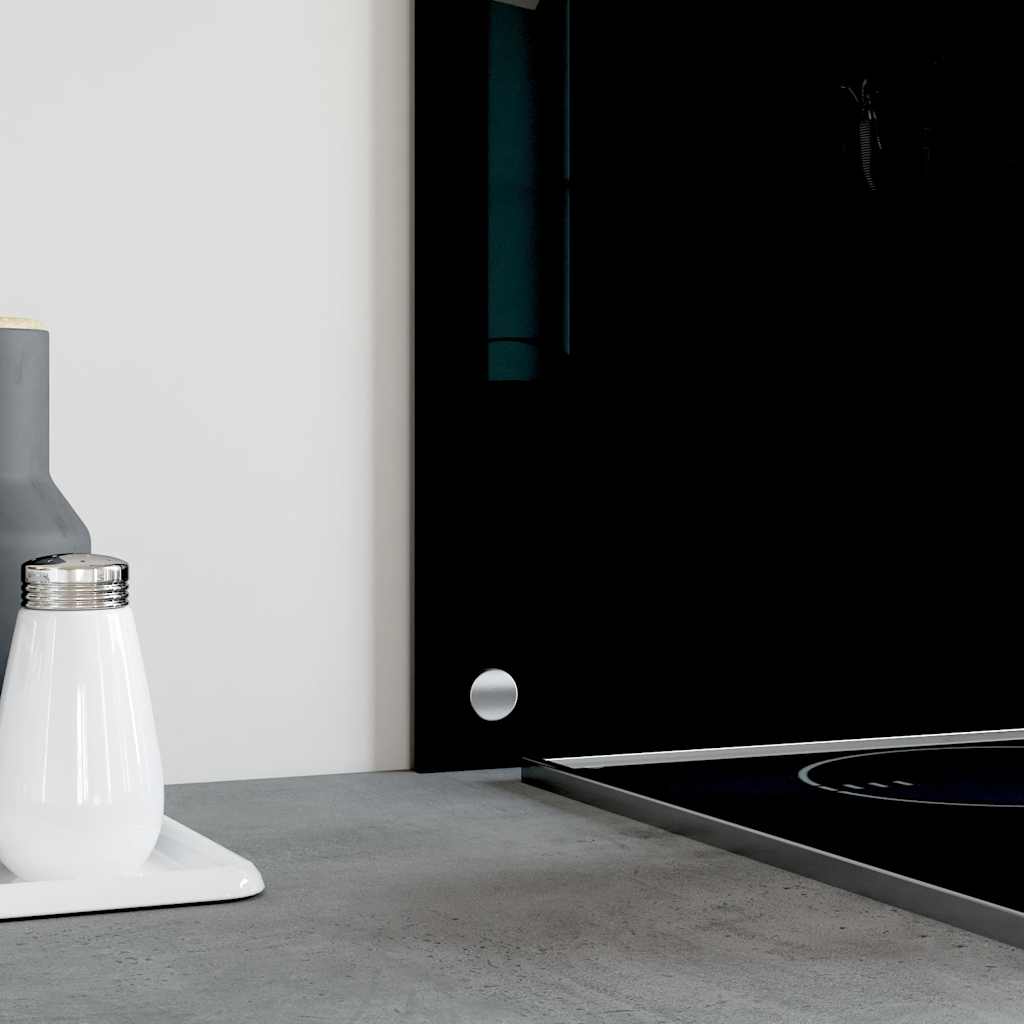 vidaXL Kitchen Backsplash Black 80 x 50 cm Tempered Glass