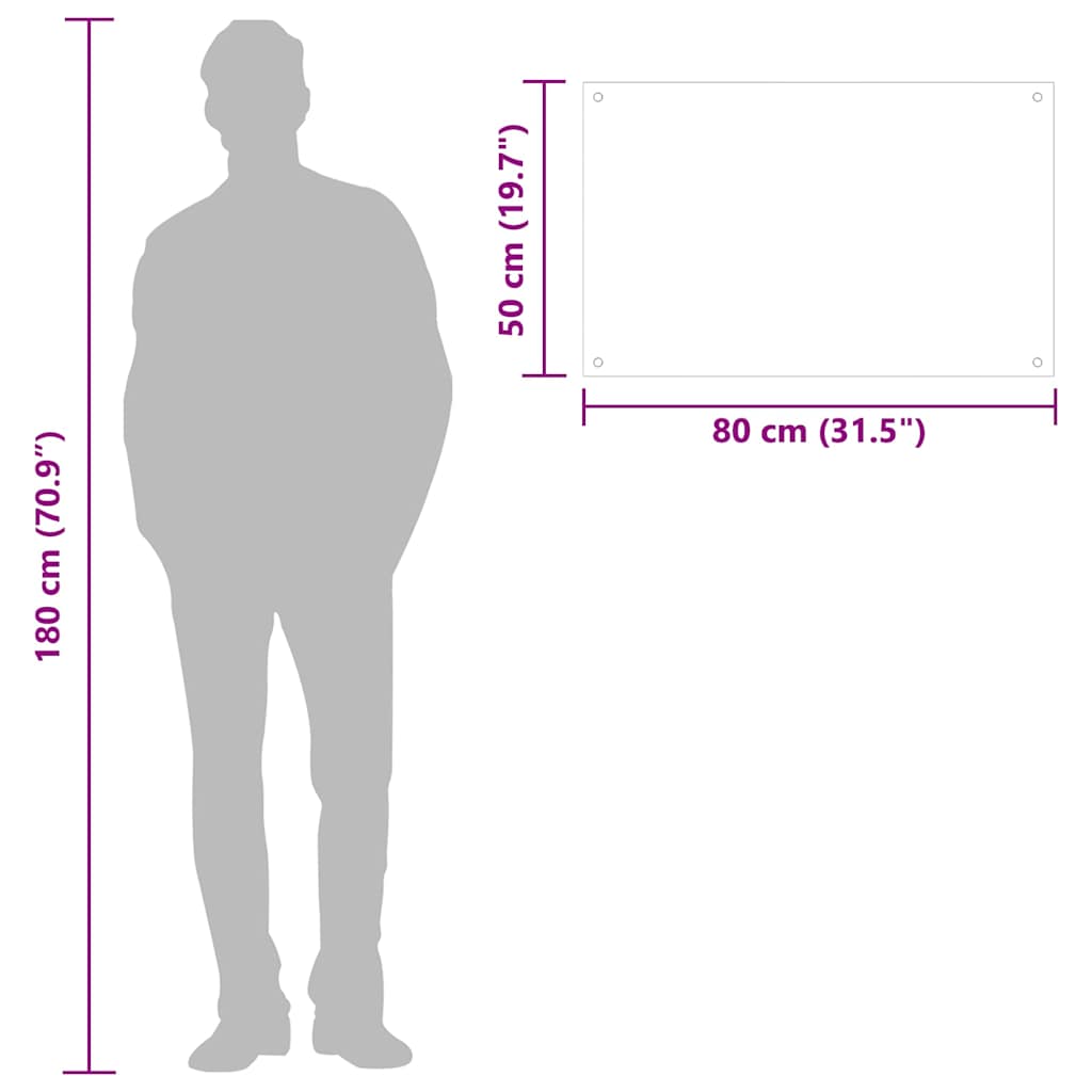 vidaXL Kitchen Backsplash Black 80 x 50 cm Tempered Glass