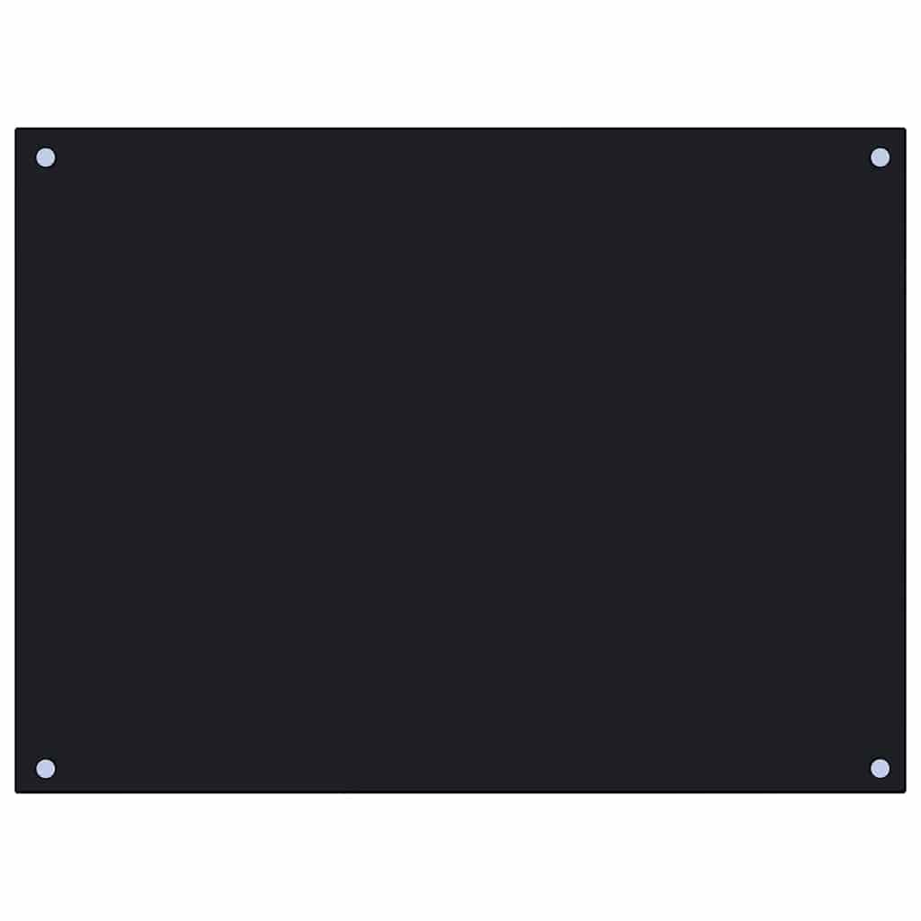 vidaXL Kitchen Backsplash Black 80x60 cm Tempered Glass