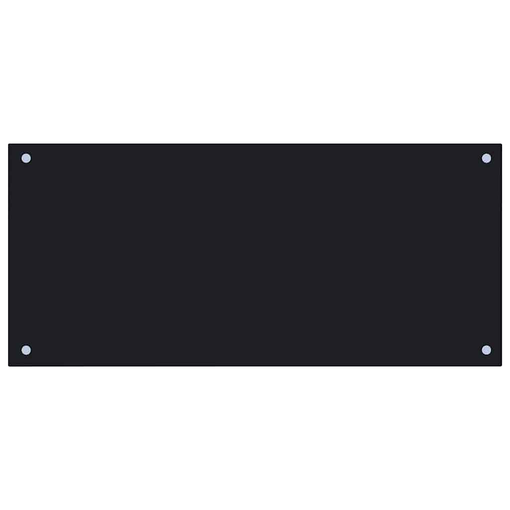 vidaXL Kitchen Backsplash Black 90 x 40 cm Tempered Glass