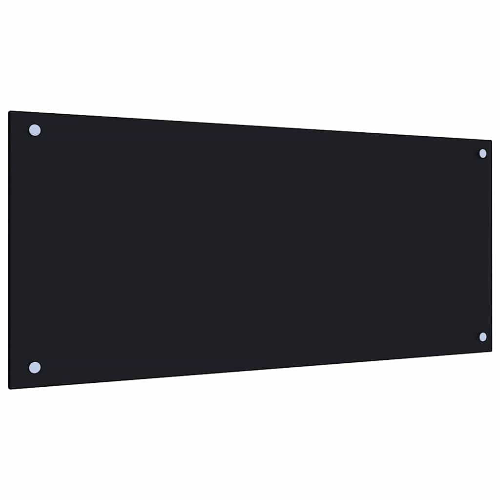 vidaXL Kitchen Backsplash Black 90 x 40 cm Tempered Glass