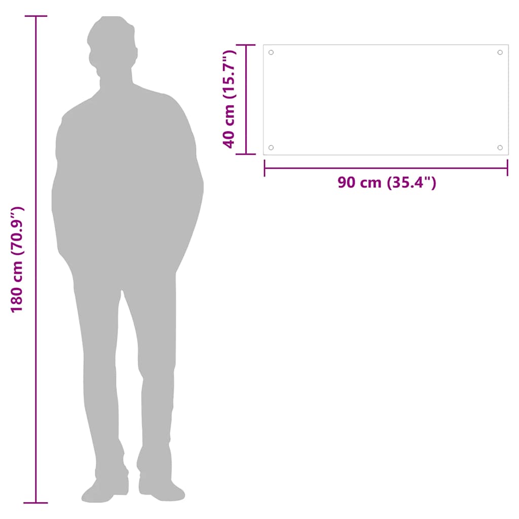 vidaXL Kitchen Backsplash Black 90 x 40 cm Tempered Glass