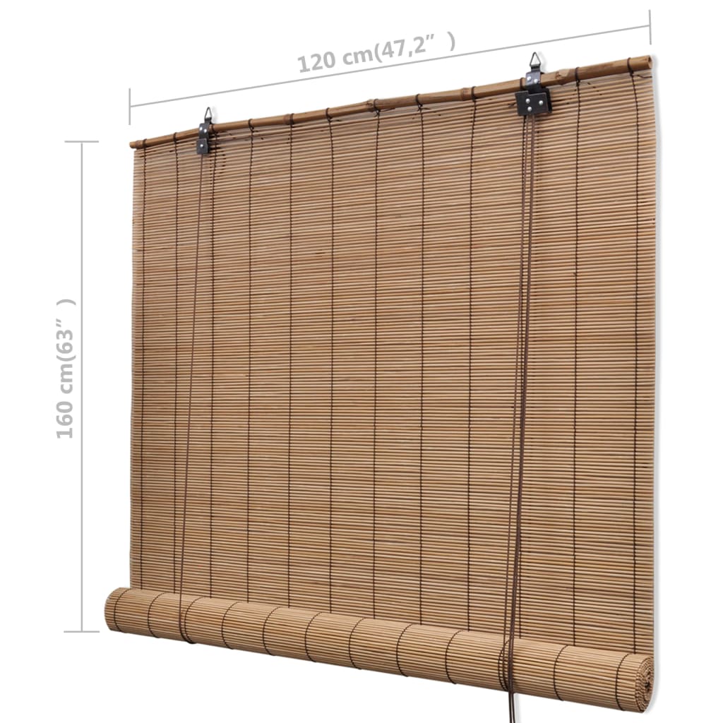 vidaXL Brown Bamboo Roller Blinds 120 x 160 cm
