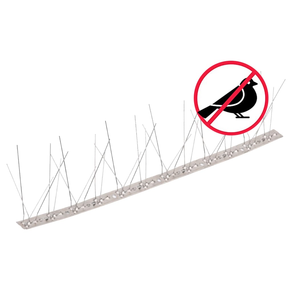 vidaXL 5-row Stainless Steel Bird & Pigeon Spikes Set of 6 3 m