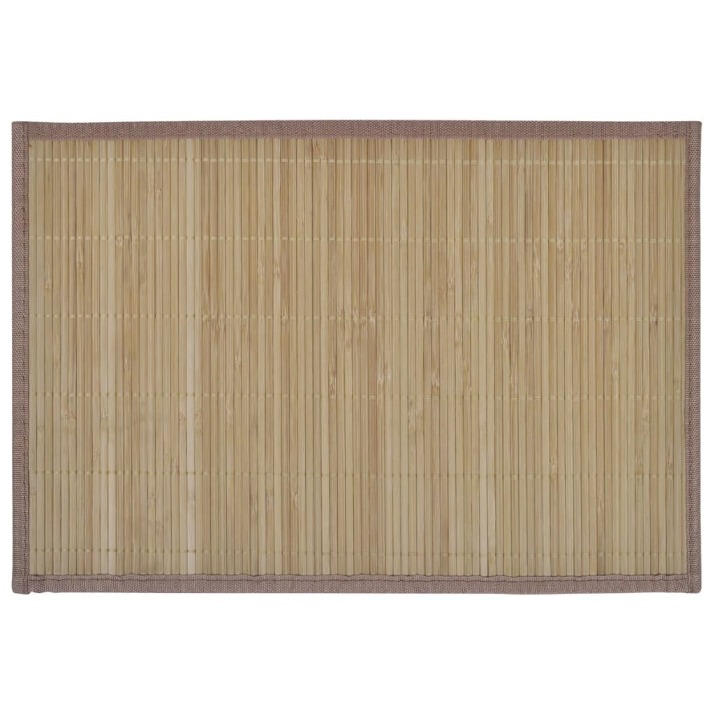 6 Bamboo Placemats 30 x 45 cm Brown