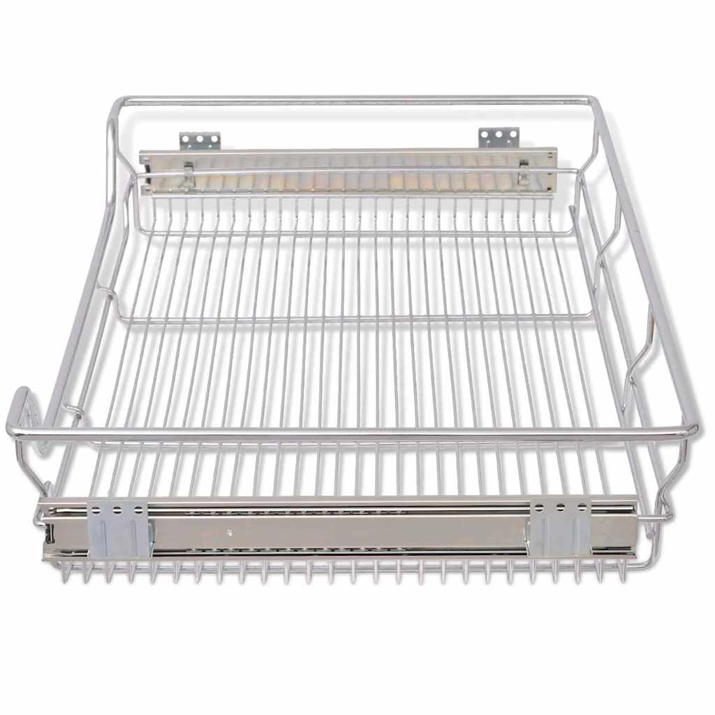vidaXL Pull-Out Wire Baskets 2 pcs Silver 800 mm
