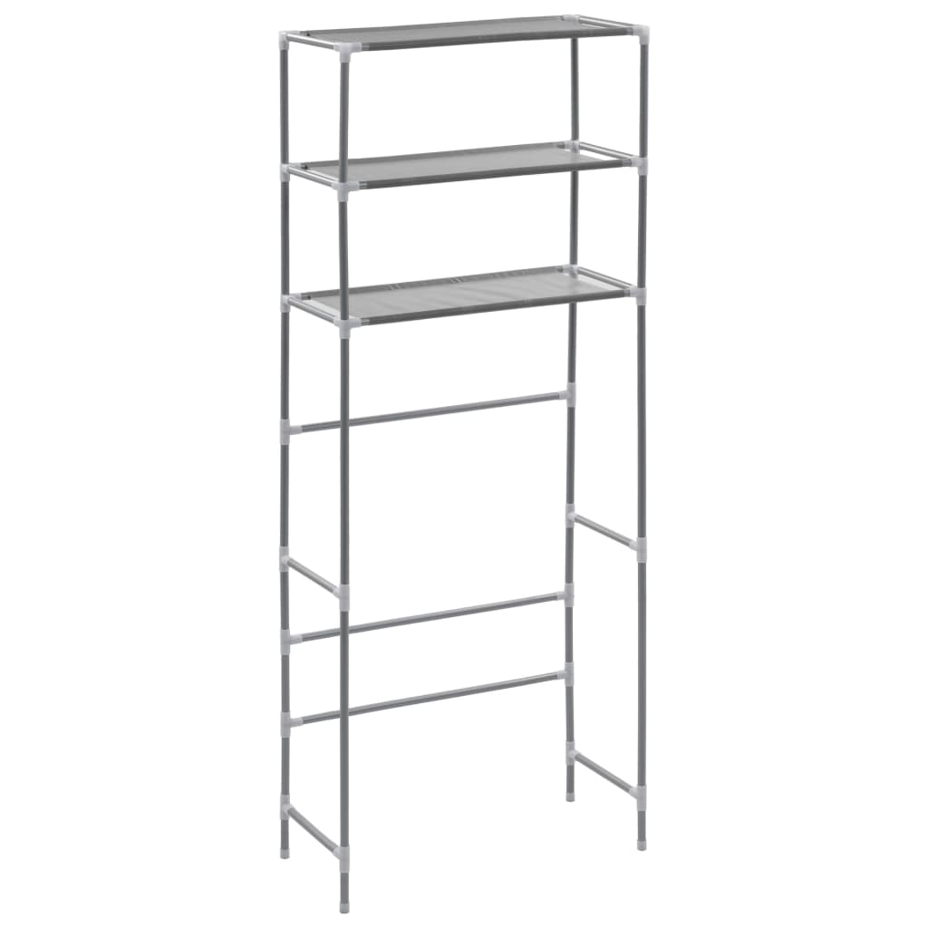 vidaXL 3-Tier Storage Rack over Laundry Machine Silver 69x28x169 cm