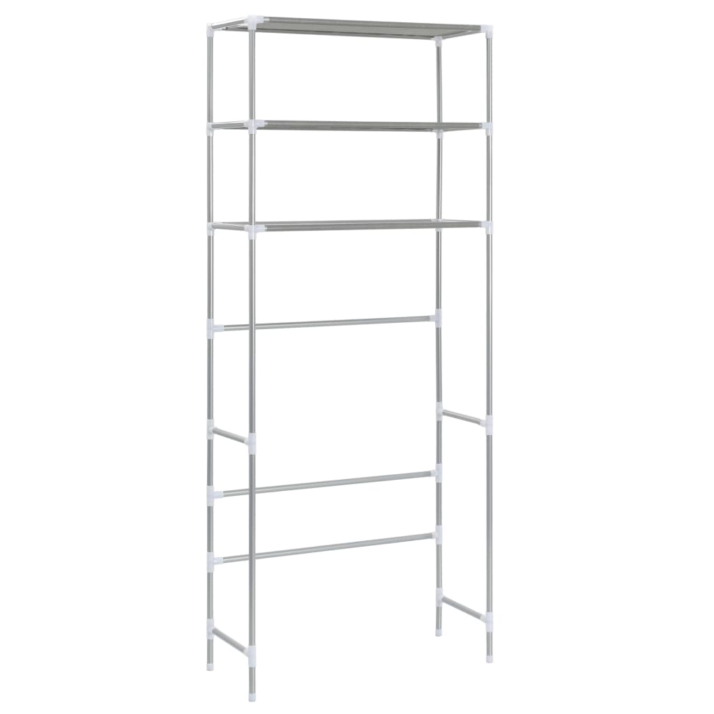 vidaXL 3-Tier Storage Rack over Laundry Machine Silver 69x28x169 cm