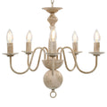 vidaXL Chandelier Antique White 5 x E14 Bulbs