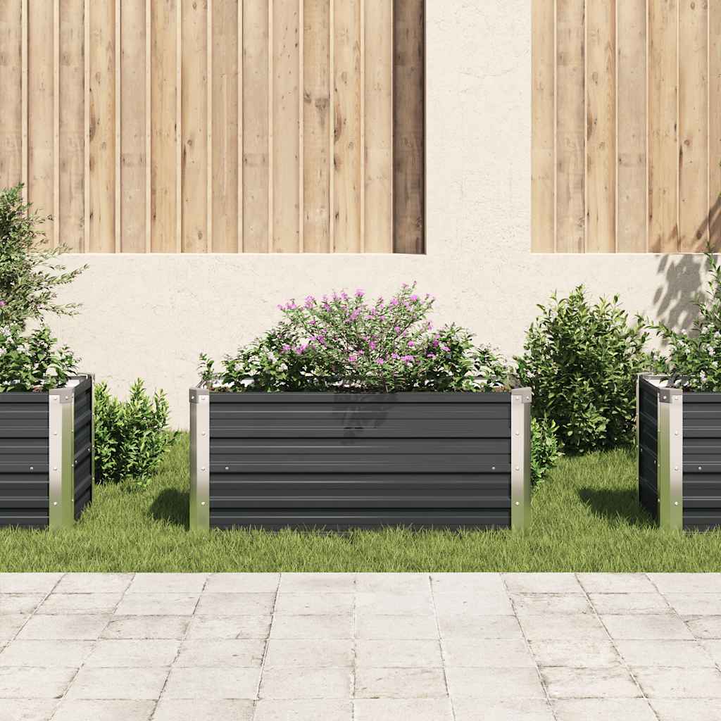vidaXL Garden Raised Bed Anthracite 100x40x45 cm Galvanised Steel