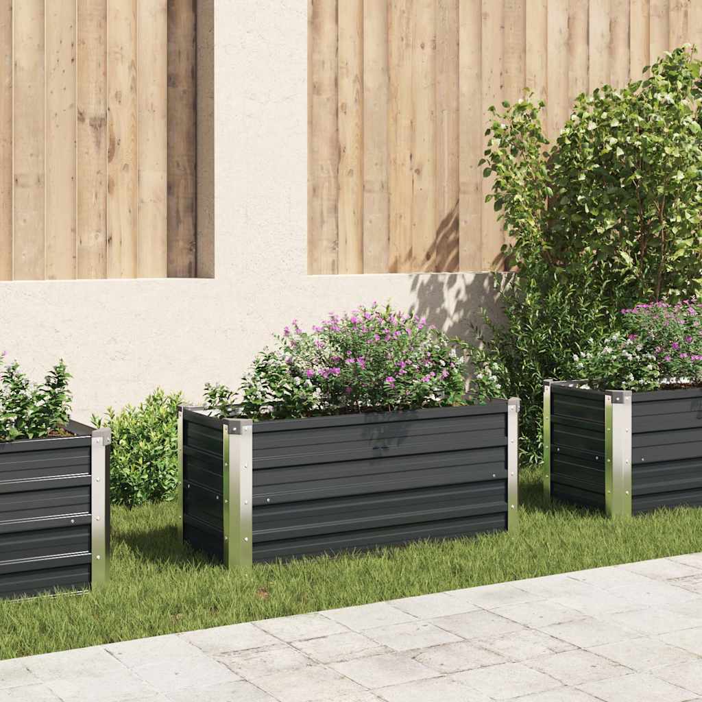 vidaXL Garden Raised Bed Anthracite 100x40x45 cm Galvanised Steel