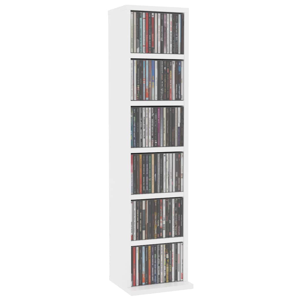 vidaXL CD Cabinet White 21x20x88 cm Engineered Wood