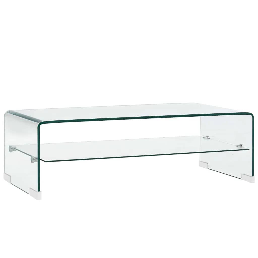 vidaXL Coffee Table Clear 98x45x31 cm Tempered Glass