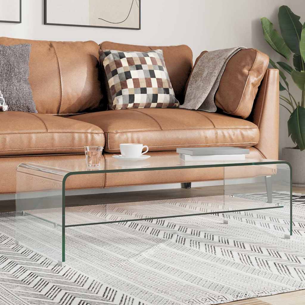 vidaXL Coffee Table Clear 98x45x31 cm Tempered Glass