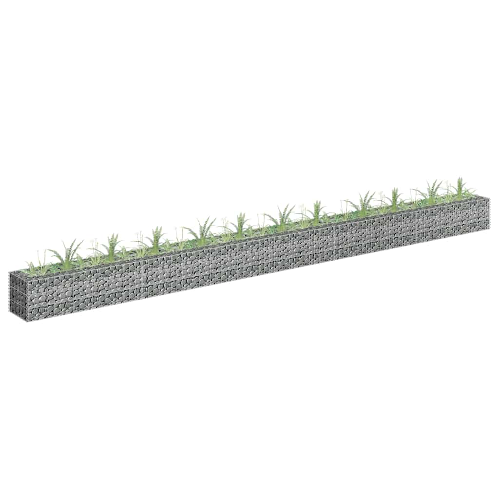 vidaXL Gabion Raised Bed Galvanised Steel 450x30x30 cm
